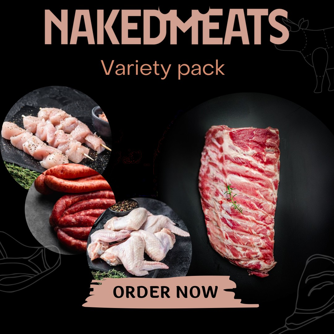 4x wagyu beef patties 2kg chicken wings 2kg chicken breast 1x rack pork ribs 4x scotch fillets 4x chorizo 6x chicken kebabs . You choice Marinade Honey Soy ,Satay,Mediterranean, BBQ ,Korean BBQ, Portugues Plus 1kg free Beef Sausages